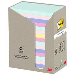 Post-it® 655-1RPT Haftnotiz Recycling  127x76mm sort 16x100Bl