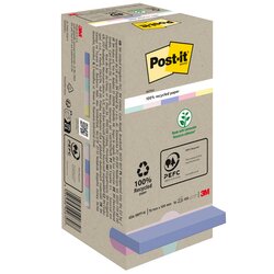 Post-it® 654-1RPT Haftnotiz Recycling  76x76mm sort 16x100Bl