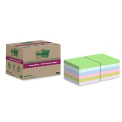 Post-it® 654 RSS12COL Haftnotiz Super Sticky  sort 12x70Bl