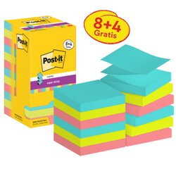 Post-it® R330-SSCOS-P8+4 Haftnotiz Super Sticky  76x76mm 12x90Bl