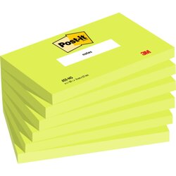 Post-it® 655-NG Haftnotiz Notes 127x76mm neongrün 6x100Bl
