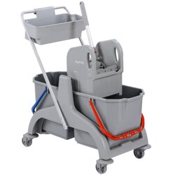 without brand SCPEC36BD Reinigungswagen 2x18 l grau 