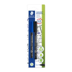 STAEDTLER® 318 ASBK2D Folienstift Lumocolor F perm sort. 2St.