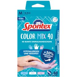 Spontex 12979157 Handschuh Colormix Gr.07 sort. 40St.