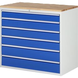 RAU 3XXL76AB11 Schubschrank 1145x650x1035 B-Top 25mm 6xSchub-TA lgr/ebl