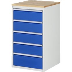 RAU 3L75AB11 Schubschrank 580x650x1035 B-Top 25mm 5xSchub-TA lgr/ebl