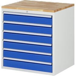 RAU 3XL516AB11 Schubschrank 770x650x825 B-Top 25mm 6xSchub-TA lgr/ebl