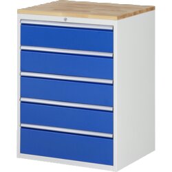 RAU 3XL75AB11 Schubschrank 770x650x1035 B-Top 25mm 5xSchub-TA lgr/ebl