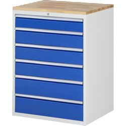RAU 3XL76AB11 Schubschrank 770x650x1035 B-Top 25mm 6xSchub-TA lgr/ebl