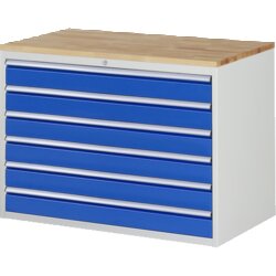 RAU 3XXL516AB11 Schubschrank 1145x650x825 B-Top 25mm 6xSchub-TA lgr/ebl