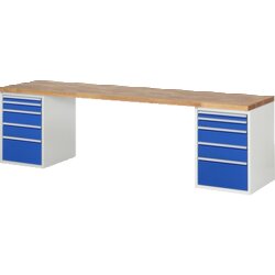 RAU 37511A3307B4M11 Werkbank 3000x700x890 10xSchub-TA lgr/ebl