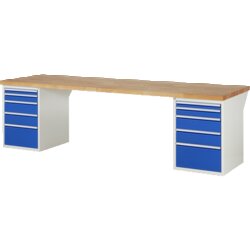 RAU 37511A3309B4M11 Werkbank 3000x900x890 10xSchub-TA lgr/ebl