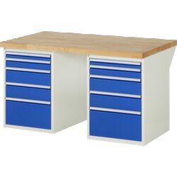 RAU 37511A3159B4M11 Werkbank 1500x900x890 10xSchub-TA lgr/ebl