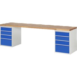 RAU 37510A3307B4M11 Werkbank 3000x700x890 8xSchub-TA lgr/ebl