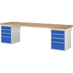 RAU 37510A3309B4M11 Werkbank 3000x900x890 8xSchub-TA lgr/ebl