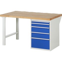 RAU 37511A1159B4M11 Werkbank 1500x900x890 5xSchub-TA lgr/ebl