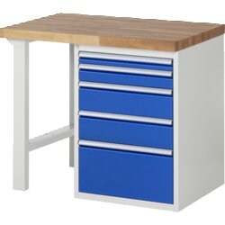 RAU 37511A1107B4M11 Werkbank 1000x700x890 5xSchub-TA lgr/ebl