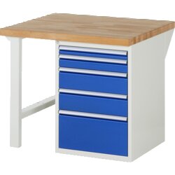 RAU 37511A1109B4M11 Werkbank 1000x900x890 5xSchub-TA lgr/ebl