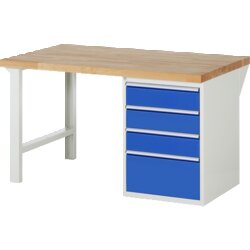 RAU 37510A1159B4M11 Werkbank 1500x900x890 4xSchub-TA lgr/ebl