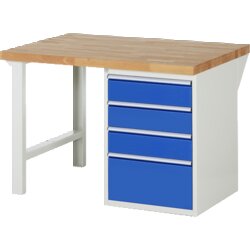 RAU 37510A1129B4M11 Werkbank 1250x900x890 4xSchub-TA lgr/ebl