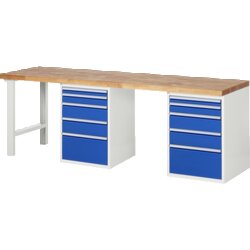 RAU 37511A8257B4M11 Werkbank 2500x700x890 10xSchub-TA lgr/ebl