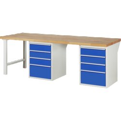 RAU 37510A8259B4M11 Werkbank 2500x900x890 8xSchub-TA lgr/ebl