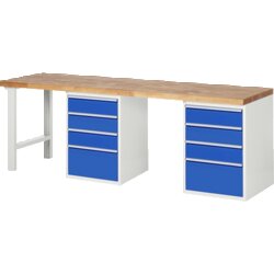 RAU 37510A8257B4M11 Werkbank 2500x700x890 8xSchub-TA lgr/ebl
