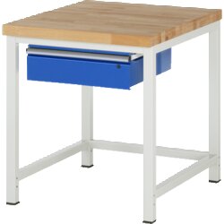 RAU 38001A1079B4H11 Werkbank 750x900x840-1040 1xSchub-TA lgr/ebl