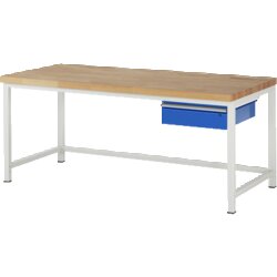 RAU 38001A1209B4H11 Werkbank 2000x900x840-1040 1xSchub-TA lgr/ebl