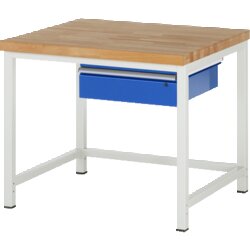 RAU 38001A1109B4H11 Werkbank 1000x900x840-1040 1xSchub-TA lgr/ebl