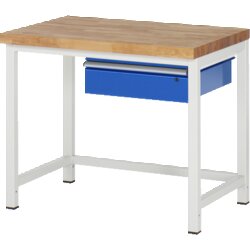 RAU 38001A1107B4H11 Werkbank 1000x700x840-1040 1xSchub-TA lgr/ebl