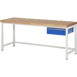 RAU 38001A1207B4H11 Werkbank 2000x700x840-1040 1xSchub-TA lgr/ebl