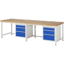 RAU 38159A1309B4H11 Werkbank 3000x900x840-1040 6xSchub-TA lgr/ebl