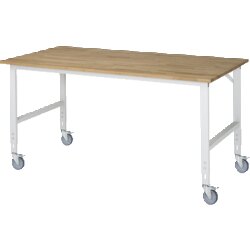 RAU 6625B10204LF12 Arb.Tisch 2000x1000x910-1230 fahrbar B-Platte 25mm lgr