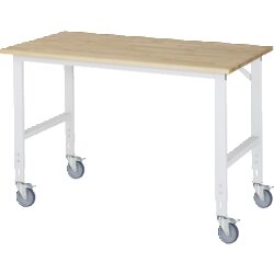 RAU 6625B80154LF12 Arb.Tisch 1500x800x910-1230 fahrbar B-Platte 25mm lgr
