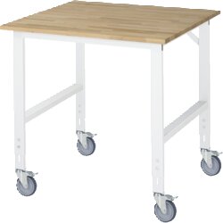 RAU 6625B10104LF12 Arb.Tisch 1000x1000x910-1230 fahrbar B-Platte 25mm lgr