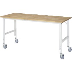 RAU 6625B80204LF12 Arb.Tisch 2000x800x910-1230 fahrbar B-Platte 25mm lgr