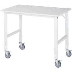 RAU 6625M80124LF12 Arb.Tisch 1250x800x910-1230 fahrbar M-Platte 22mm lgr