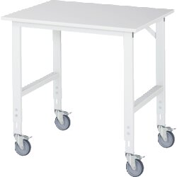 RAU 6625M80104LF12 Arb.Tisch 1000x800x910-1230 fahrbar M-Platte 22mm lgr