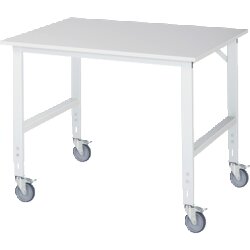 RAU 6625M10124LF12 Arb.Tisch 1250x1000x910-1230 fahrbar M-Platte 22mm lgr