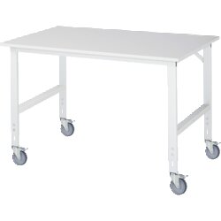 RAU 6625M10154LF12 Arb.Tisch 1500x1000x910-1230 fahrbar M-Platte 22mm lgr