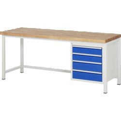RAU 38162A1207B4H11 Werkbank 2000x700x840-1040 4xSchub-TA lgr/ebl