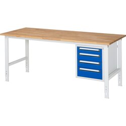 RAU 6625B8020KM0711 Arb.Tisch 2000x800x760-1080 4xSchub B-Platte 25mm lgr/ebl