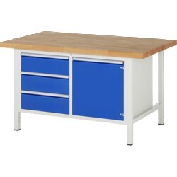 RAU 38468A2159B4H11 Werkbank 1500x900x840-1040 3xSchub-TA 1xTür lgr/ebl