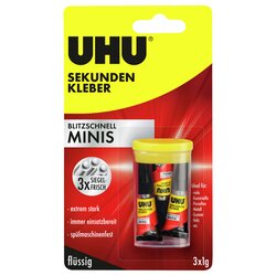 UHU® 45415 Sekundenkleber blitzschnell MINIS 1g 3 St./Pack.