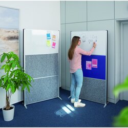 MAUL Stellwand MAULconnecto 1 x Pinntafel, 1 x Akustikwand, 1 x Whiteboard