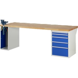 RAU 37511A2259B4M11 Werkbank 2500x900x890 5xSchub-TA 1xSSKL lgr/ebl