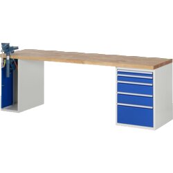 RAU 37511A2257B4M11 Werkbank 2500x700x890 5xSchub-TA 1xSSKL lgr/ebl