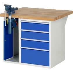 RAU 37510A2109B4M11 Werkbank 1000x900x890 4xSchub-TA 1xSSKL lgr/ebl