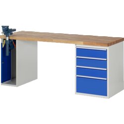 RAU 37510A2207B4M11 Werkbank 2000x700x890 4xSchub-TA 1xSSKL lgr/ebl